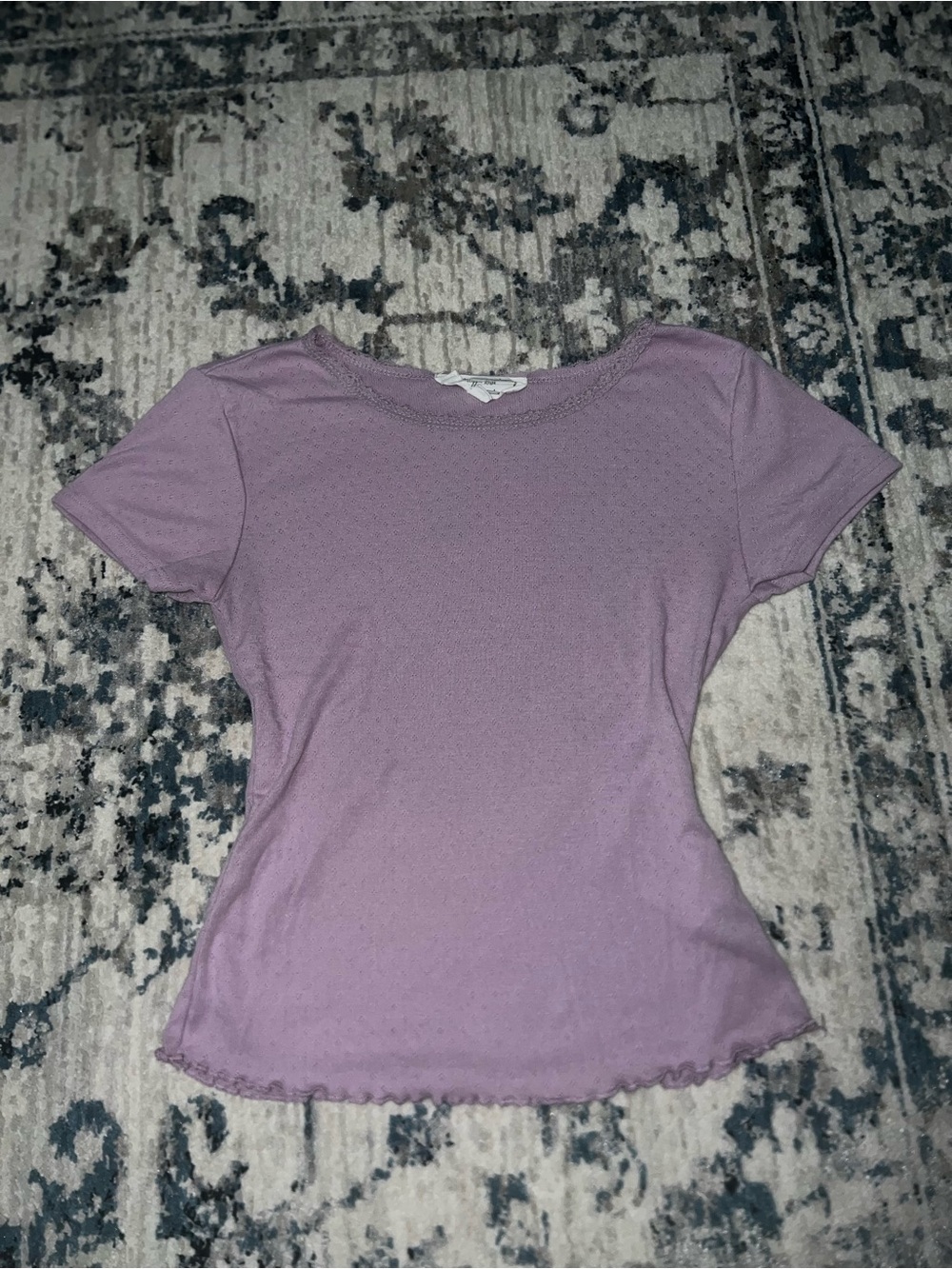 Lavender Pointelle Pattern Top